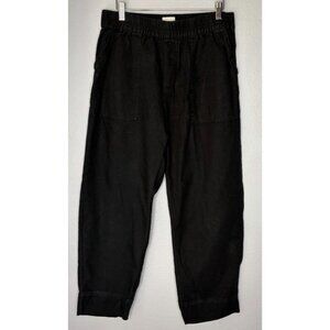 Pact Womens Size LARGE Pull On Pants Black Organic Cotton Hemp Pull On crop